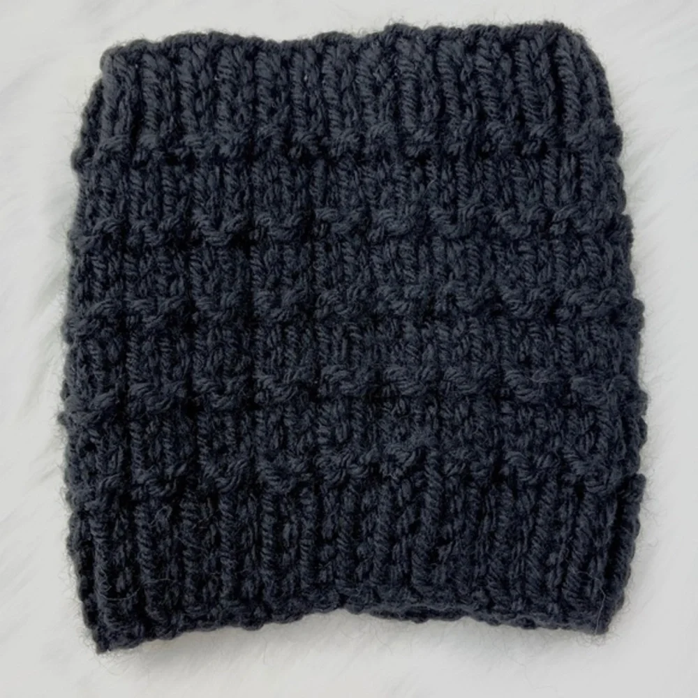 Black Handmade Boot‎ Cuffs Crochet Knit